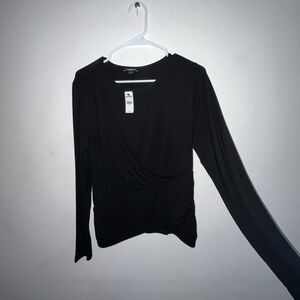 Express Black Women's Top with crossover detail